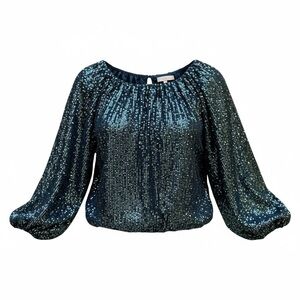 Elegant Sequin Blouse - Black